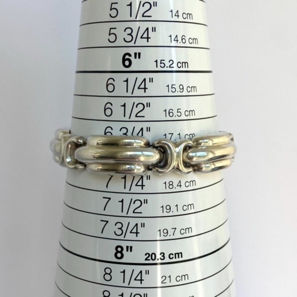 VTG Sterling Silver 925 Signed Bayanihan Modernist Panel Link Bracelet 7.25" 34g - Picture 9 of 16